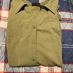 Maggie Barnes Blouse Sz 3X-26/28 Green textured.